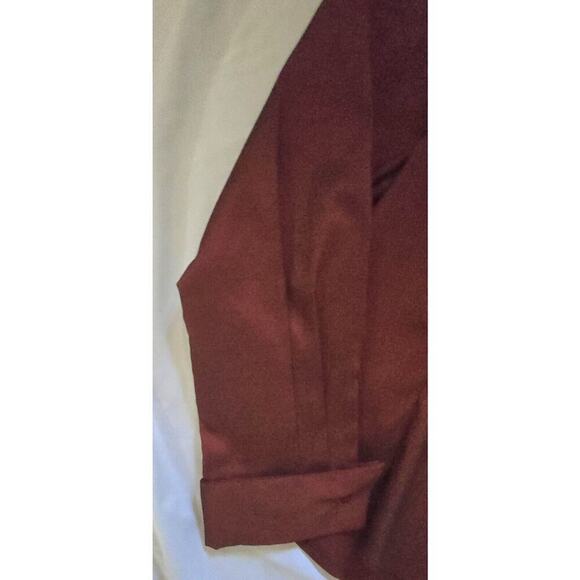 Womens Aqua Blues XL Button Down Red Shiney Shirt Blouse - Picture 6 of 6